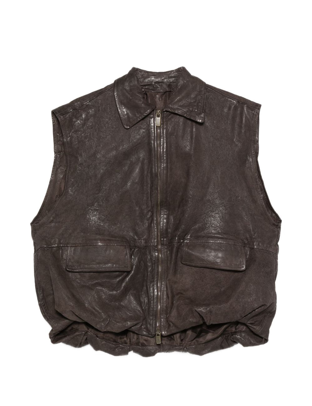 Gilet con zip in marrone Salvatore santoro - donna 
