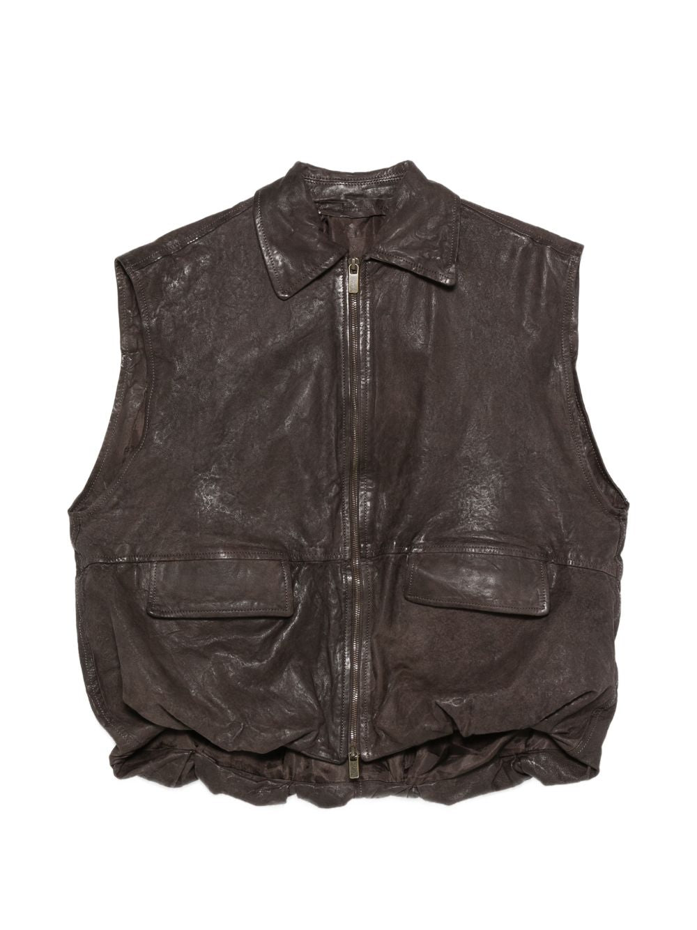 Gilet con zip in marrone Salvatore santoro - donna 