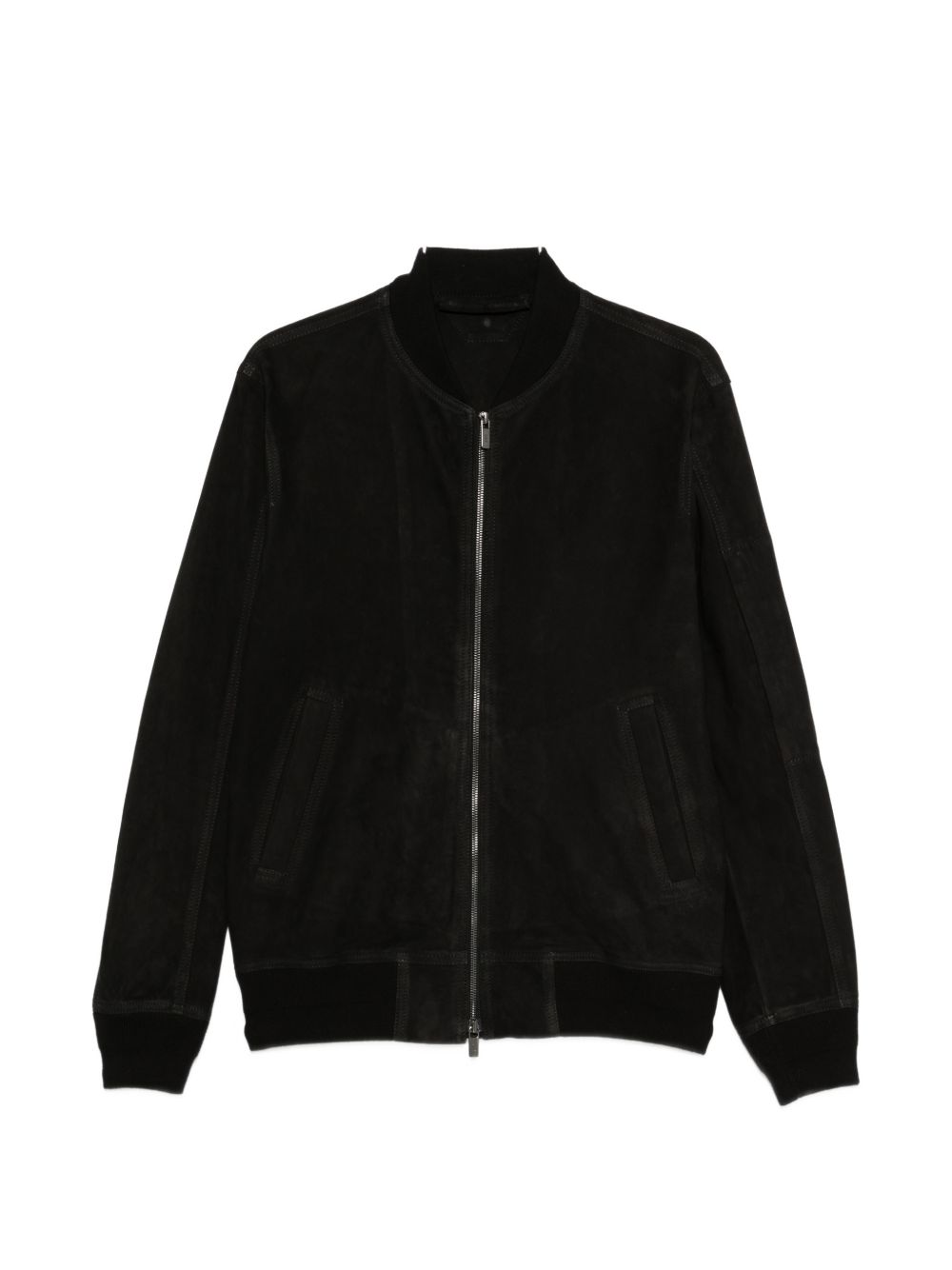 Bomber in pelle scamosciata in nero Salvatore santoro - uomo 