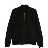 Bomber in pelle scamosciata in nero Salvatore santoro - uomo 