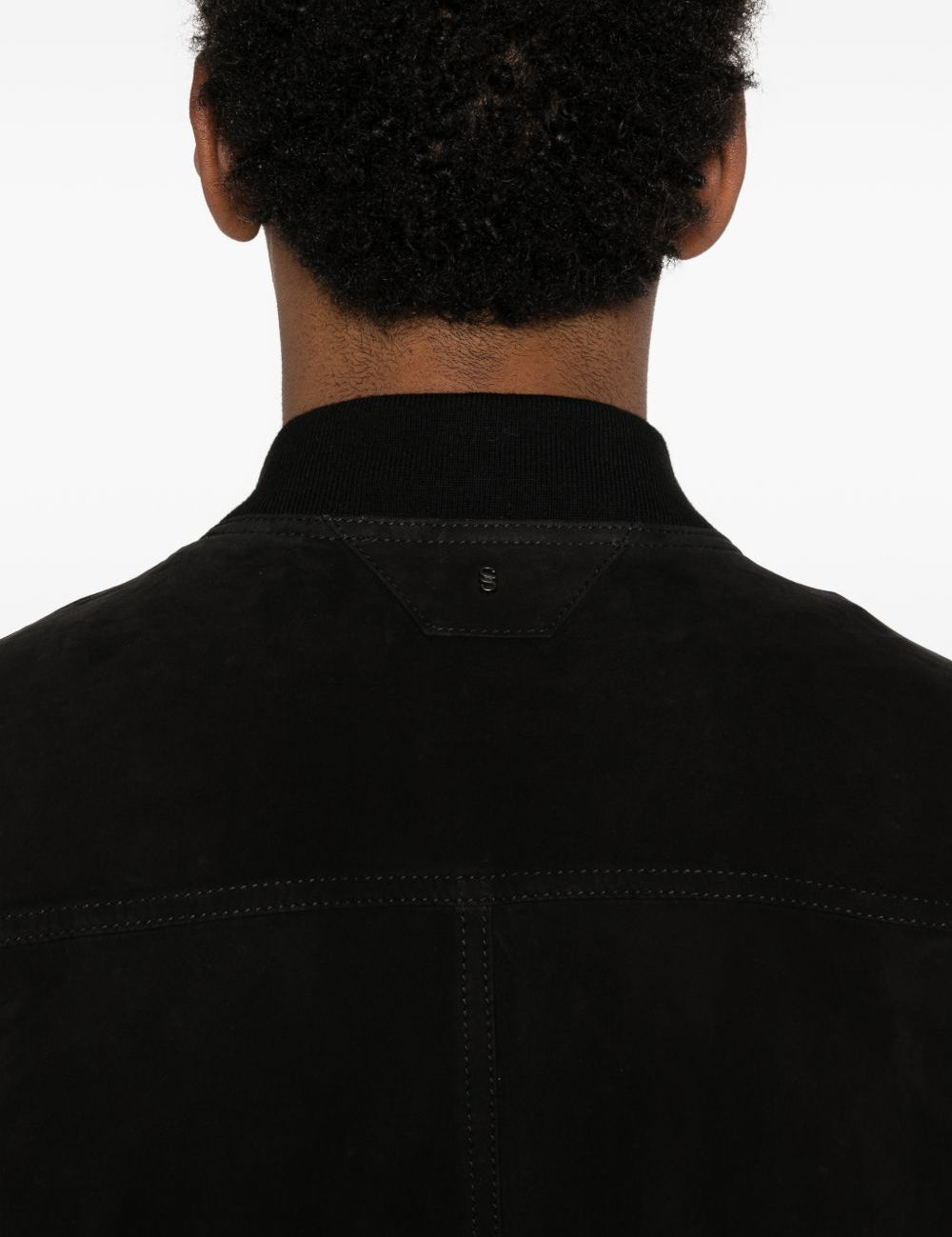 Bomber in pelle scamosciata in nero Salvatore santoro - uomo 