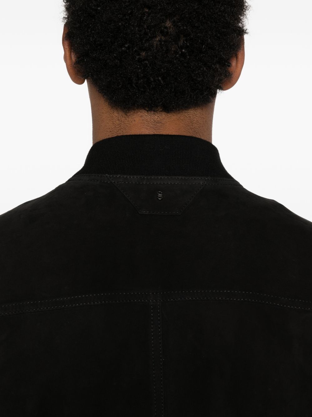 Bomber in pelle scamosciata in nero Salvatore santoro - uomo 