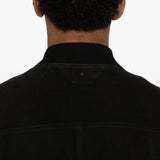 Bomber in pelle scamosciata in nero Salvatore santoro - uomo 