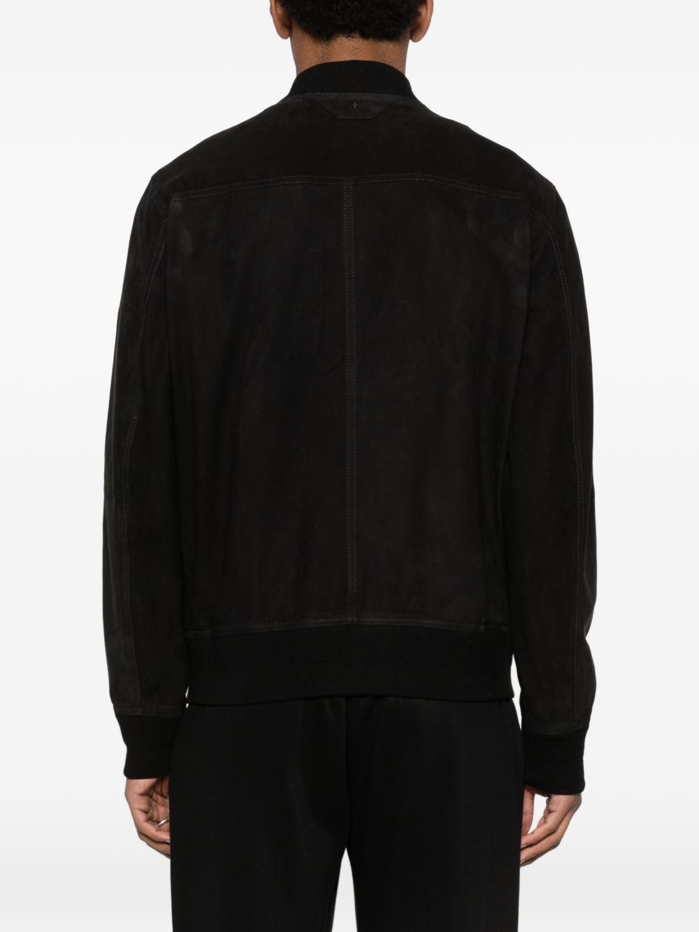 Bomber in pelle scamosciata in nero Salvatore santoro - uomo 
