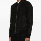 Bomber in pelle scamosciata in nero Salvatore santoro - uomo 