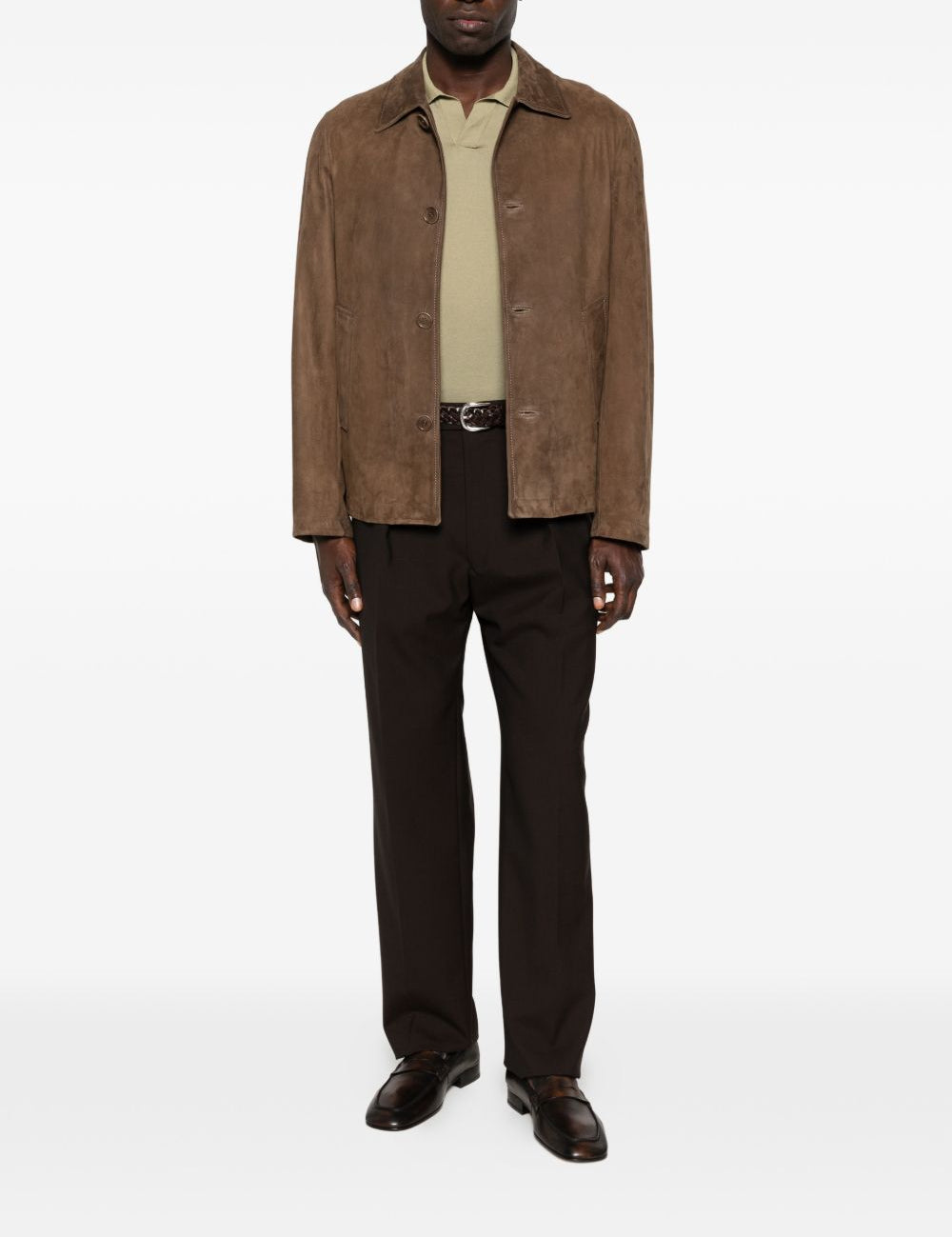 Giacca monopetto in pelle in beige Salvatore santoro - uomo 