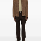 Giacca monopetto in pelle in beige Salvatore santoro - uomo 