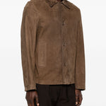 Giacca monopetto in pelle in beige Salvatore santoro - uomo 