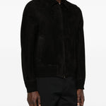 Giacca in pelle scamosciata in nero Salvatore santoro - uomo 