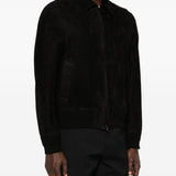 Giacca in pelle scamosciata in nero Salvatore santoro - uomo 