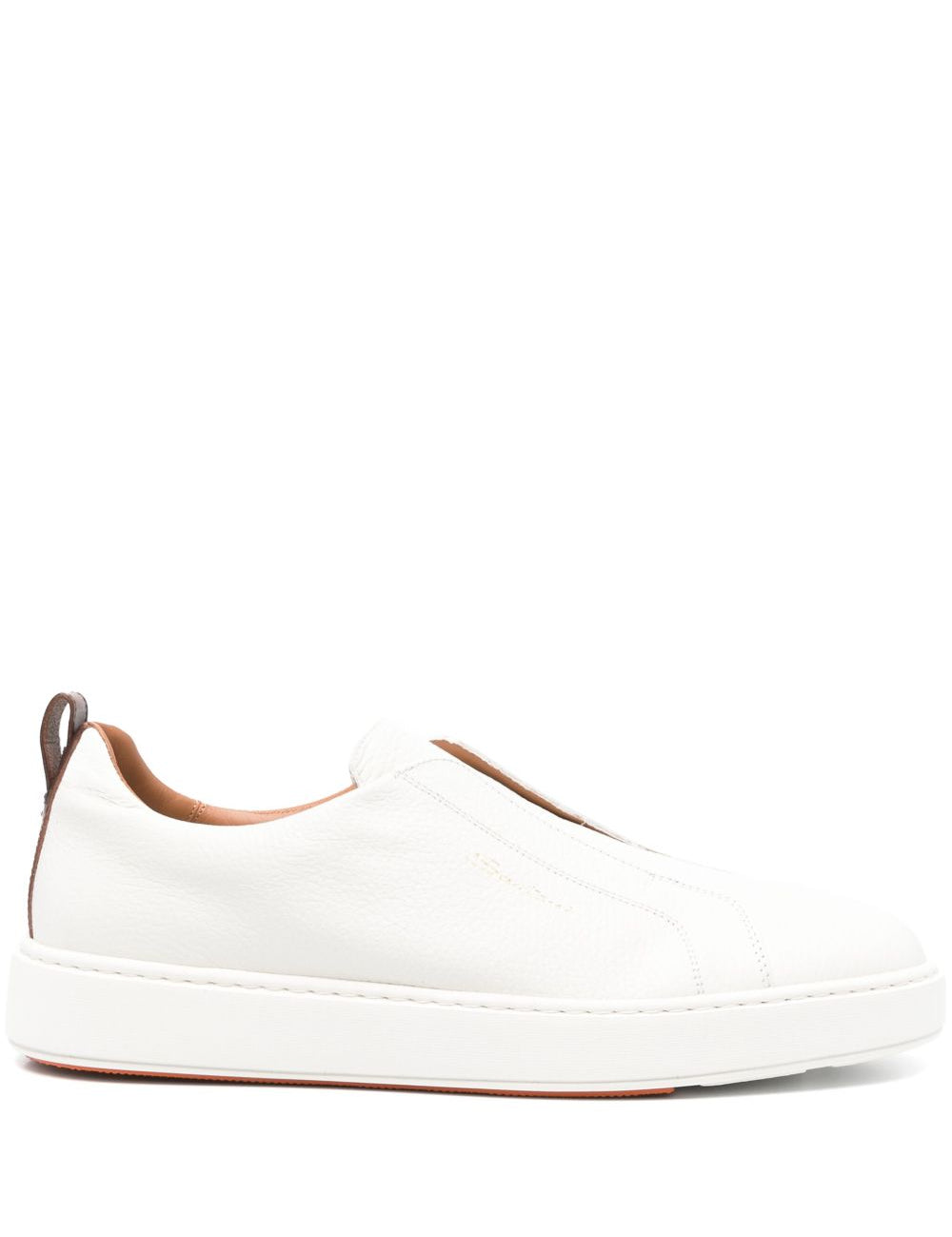 Sneakers senza lacci in suede in bianco Santoni - uomo 