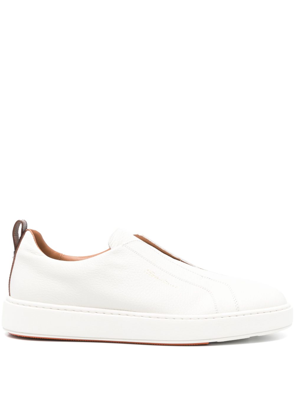 Sneakers senza lacci in suede in bianco Santoni - uomo 