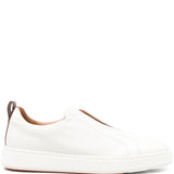Sneakers senza lacci in suede in bianco Santoni - uomo 