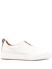 Santoni - Men's White Suede Laceless Sneakers