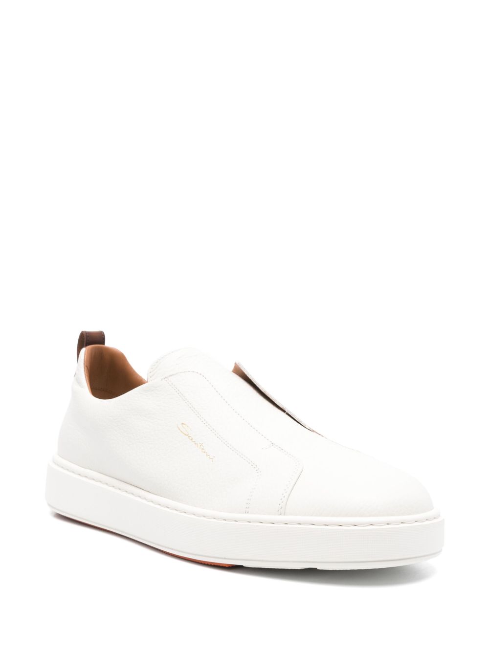 Sneakers senza lacci in suede in bianco Santoni - uomo 