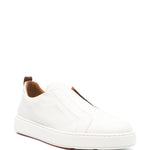 Sneakers senza lacci in suede in bianco Santoni - uomo 