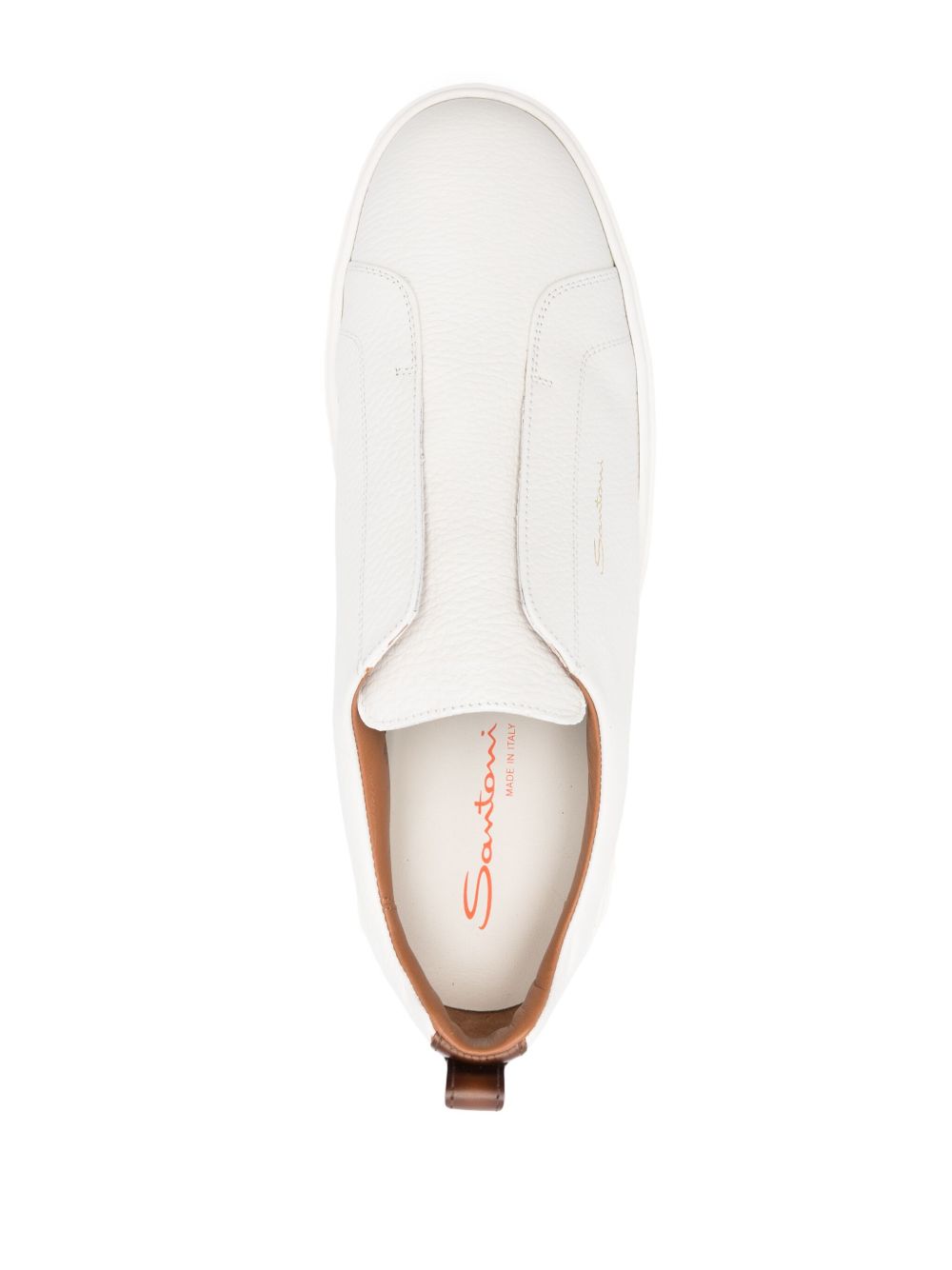 Sneakers senza lacci in suede in bianco Santoni - uomo 