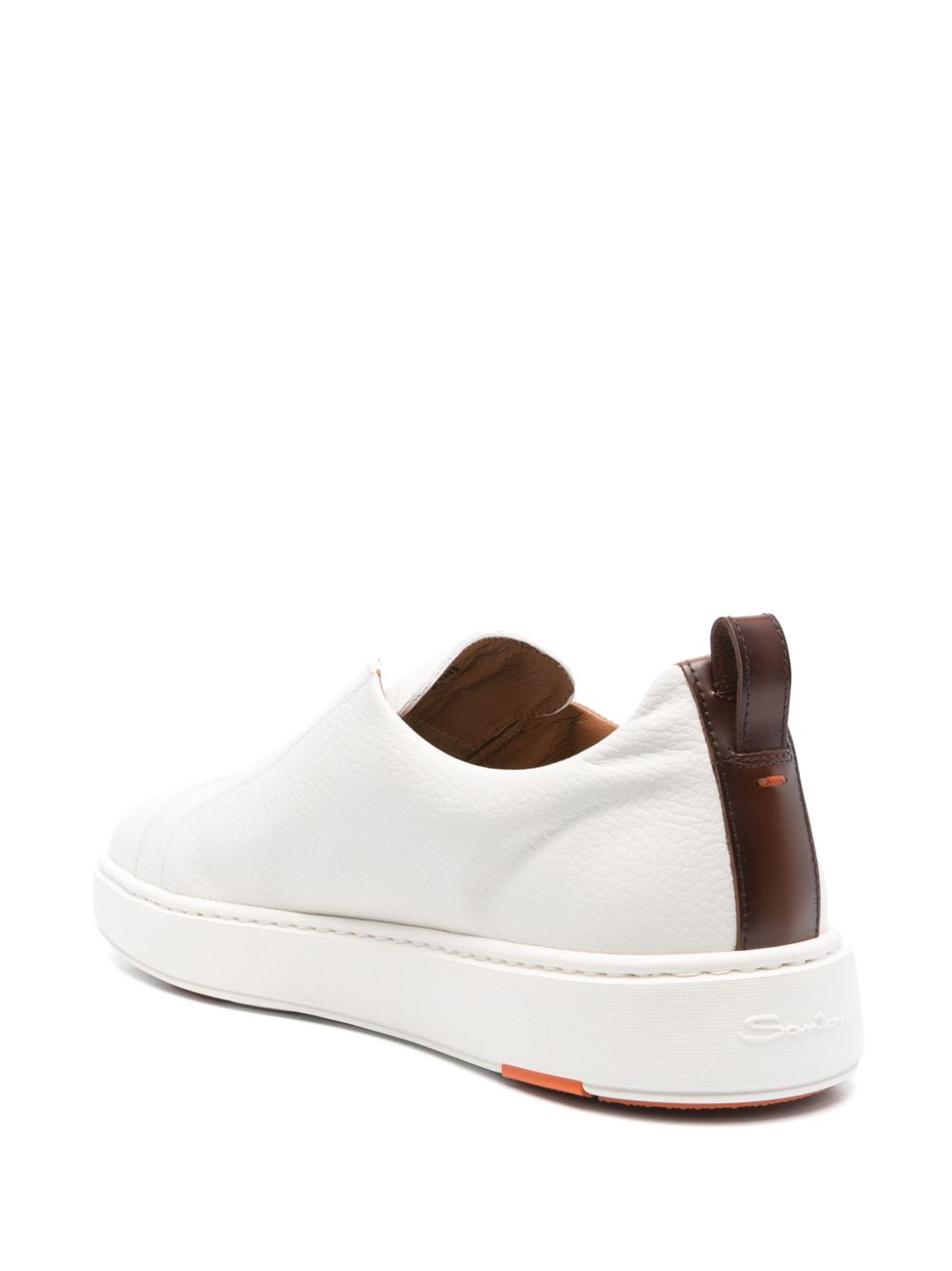 Sneakers senza lacci in suede in bianco Santoni - uomo 