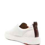 Sneakers senza lacci in suede in bianco Santoni - uomo 