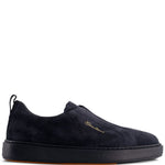 Sneakers senza lacci in suede in nero Santoni - uomo 