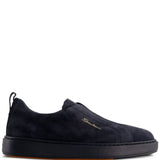 Sneakers senza lacci in suede in nero Santoni - uomo 