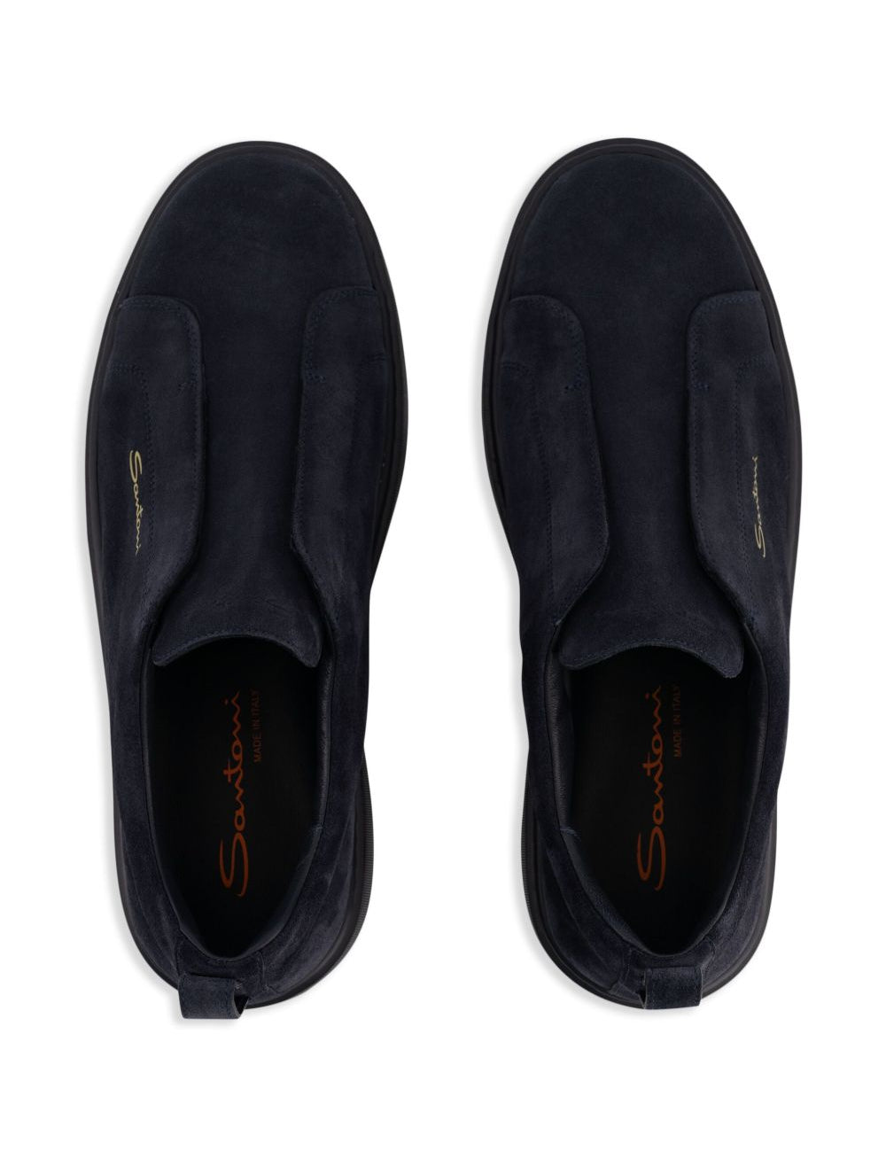 Sneakers senza lacci in suede in nero Santoni - uomo 