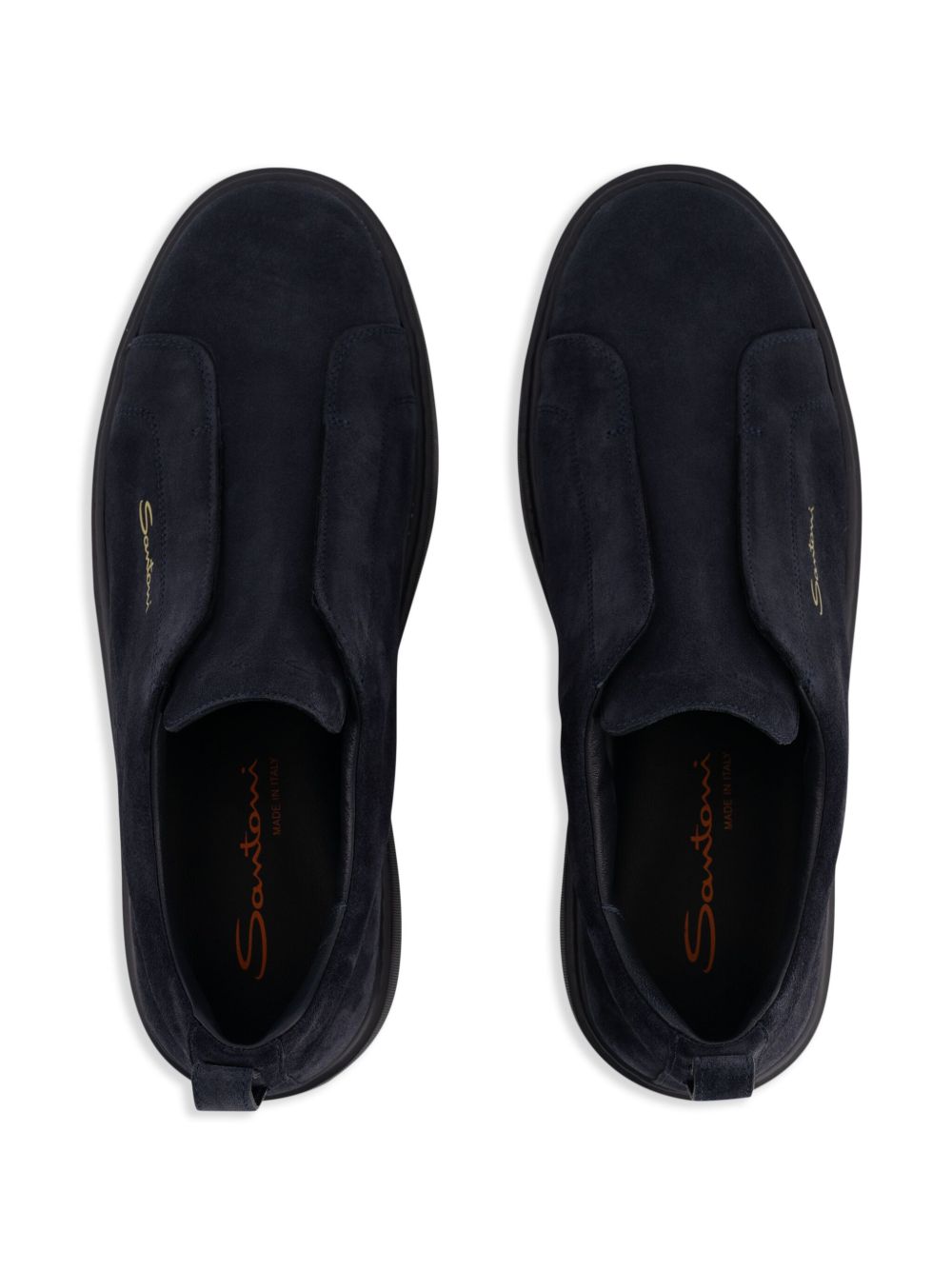 Sneakers senza lacci in suede in nero Santoni - uomo 