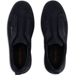 Sneakers senza lacci in suede in nero Santoni - uomo 