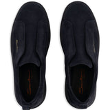 Sneakers senza lacci in suede in nero Santoni - uomo 