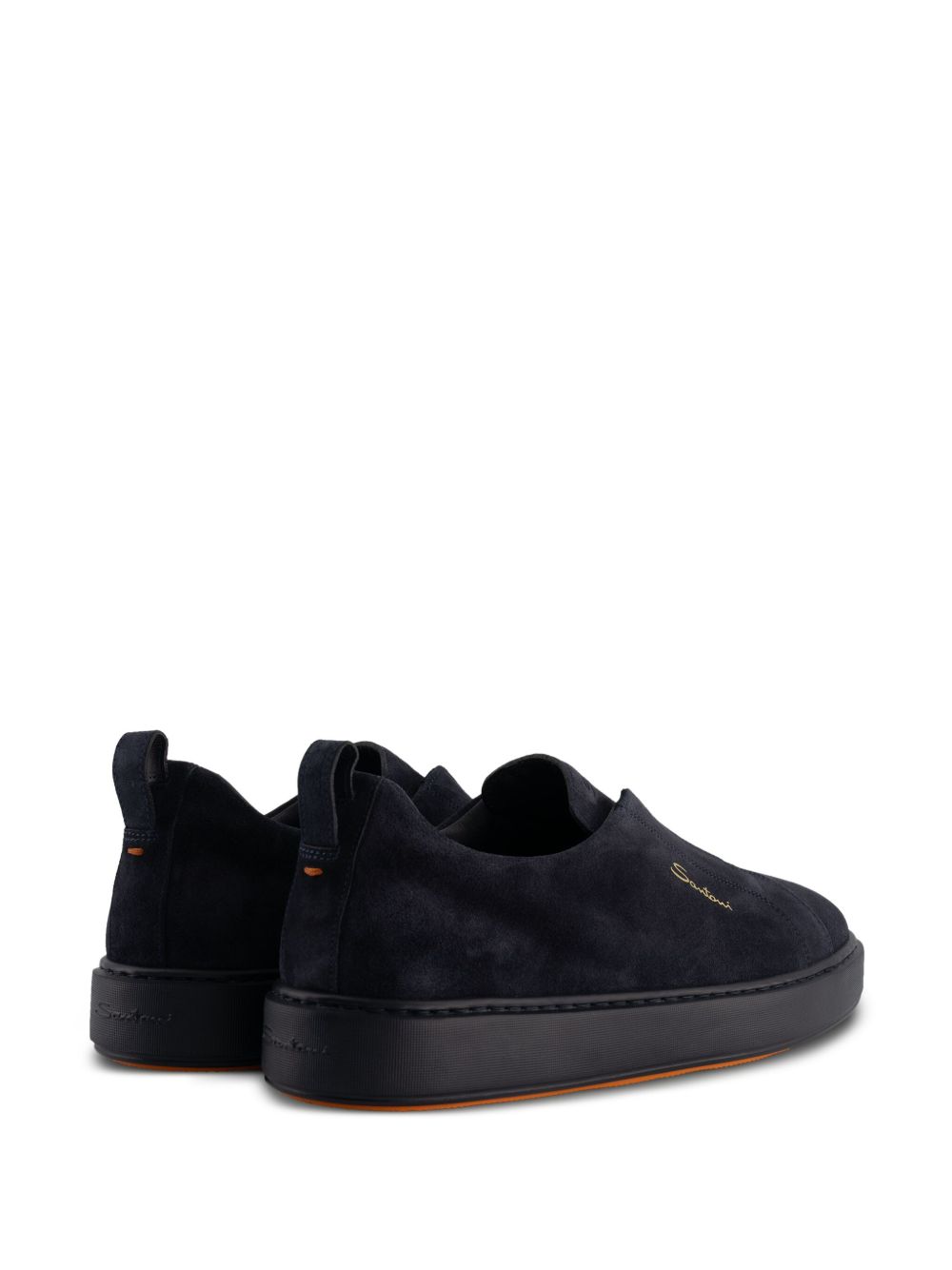 Sneakers senza lacci in suede in nero Santoni - uomo 