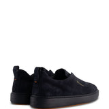 Sneakers senza lacci in suede in nero Santoni - uomo 