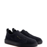 Sneakers senza lacci in suede in nero Santoni - uomo 