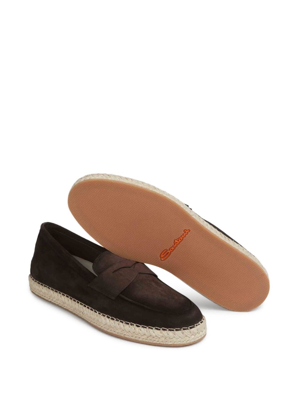 Mocassini in pelle in marrone Santoni - uomo 