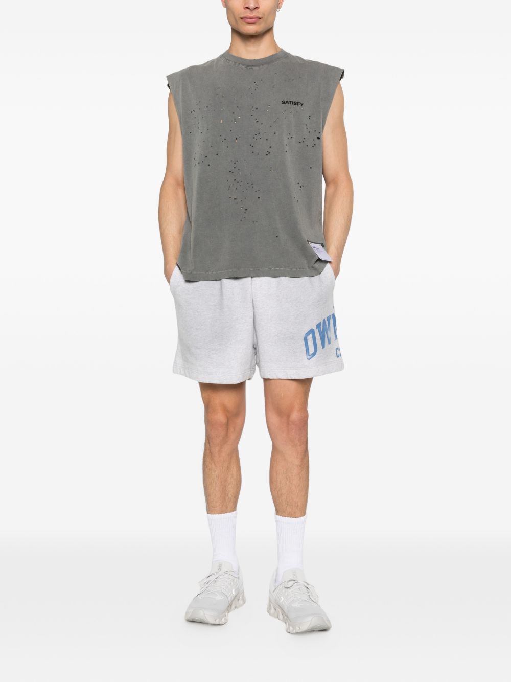 Canotta smanicata in grigio Satisfy - unisex 