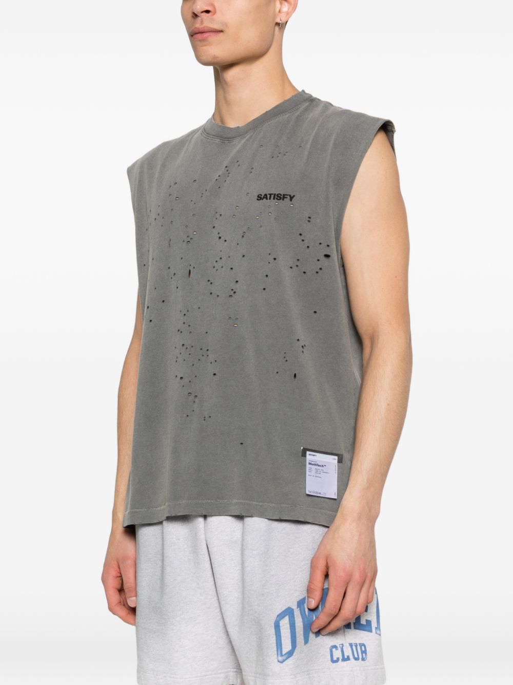 Canotta smanicata in grigio Satisfy - unisex 