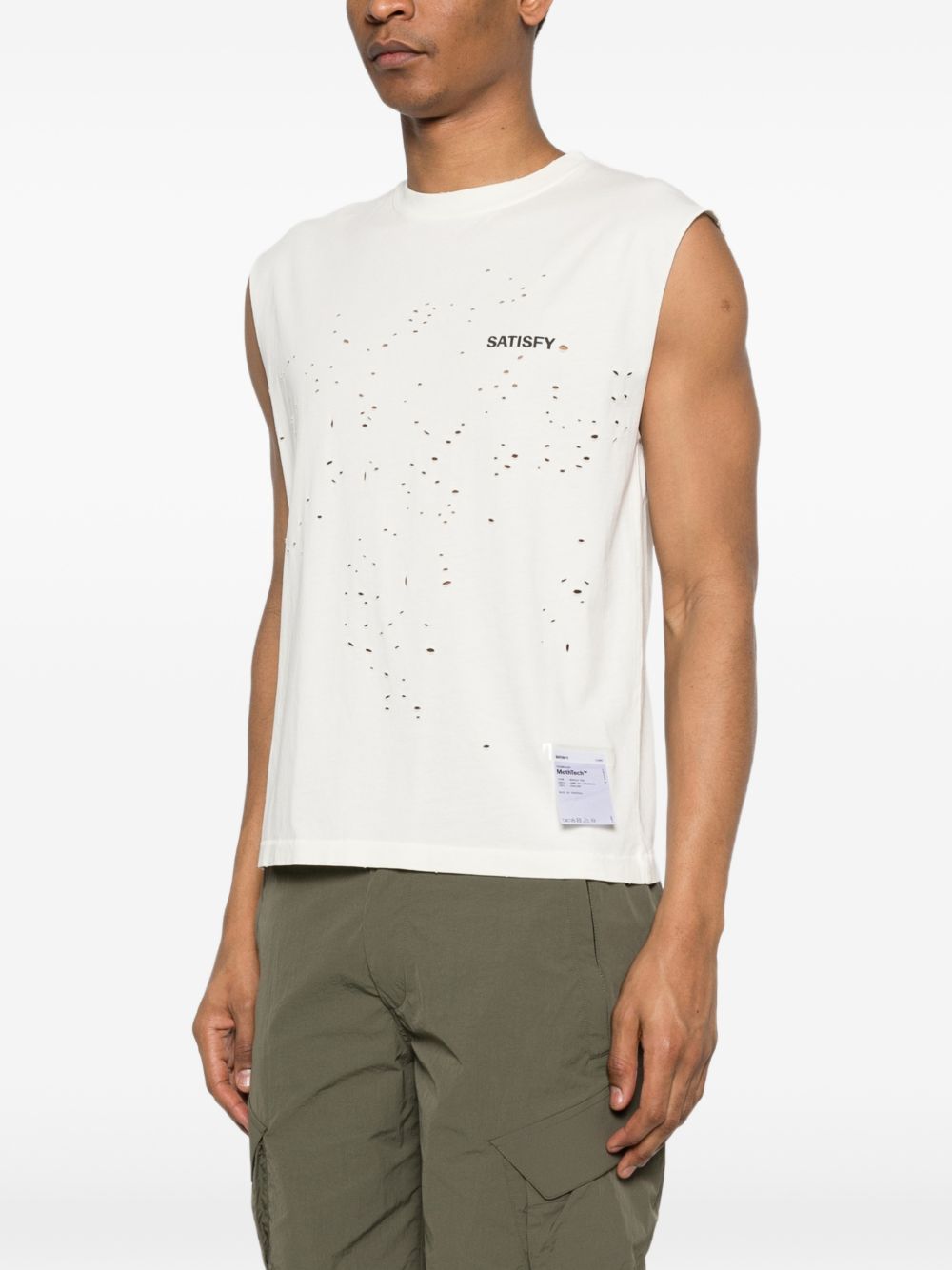Canotta girocollo in bianco Satisfy - unisex 