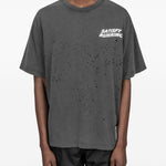 T-shirt con effetto vissuto in nero Satisfy - unisex 