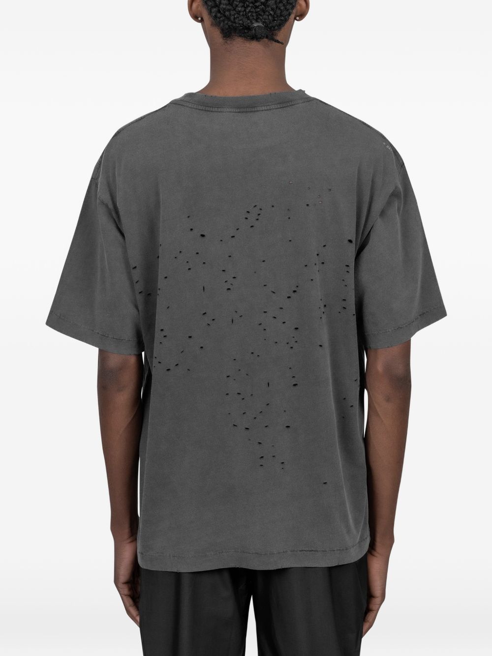 T-shirt con effetto vissuto in nero Satisfy - unisex 