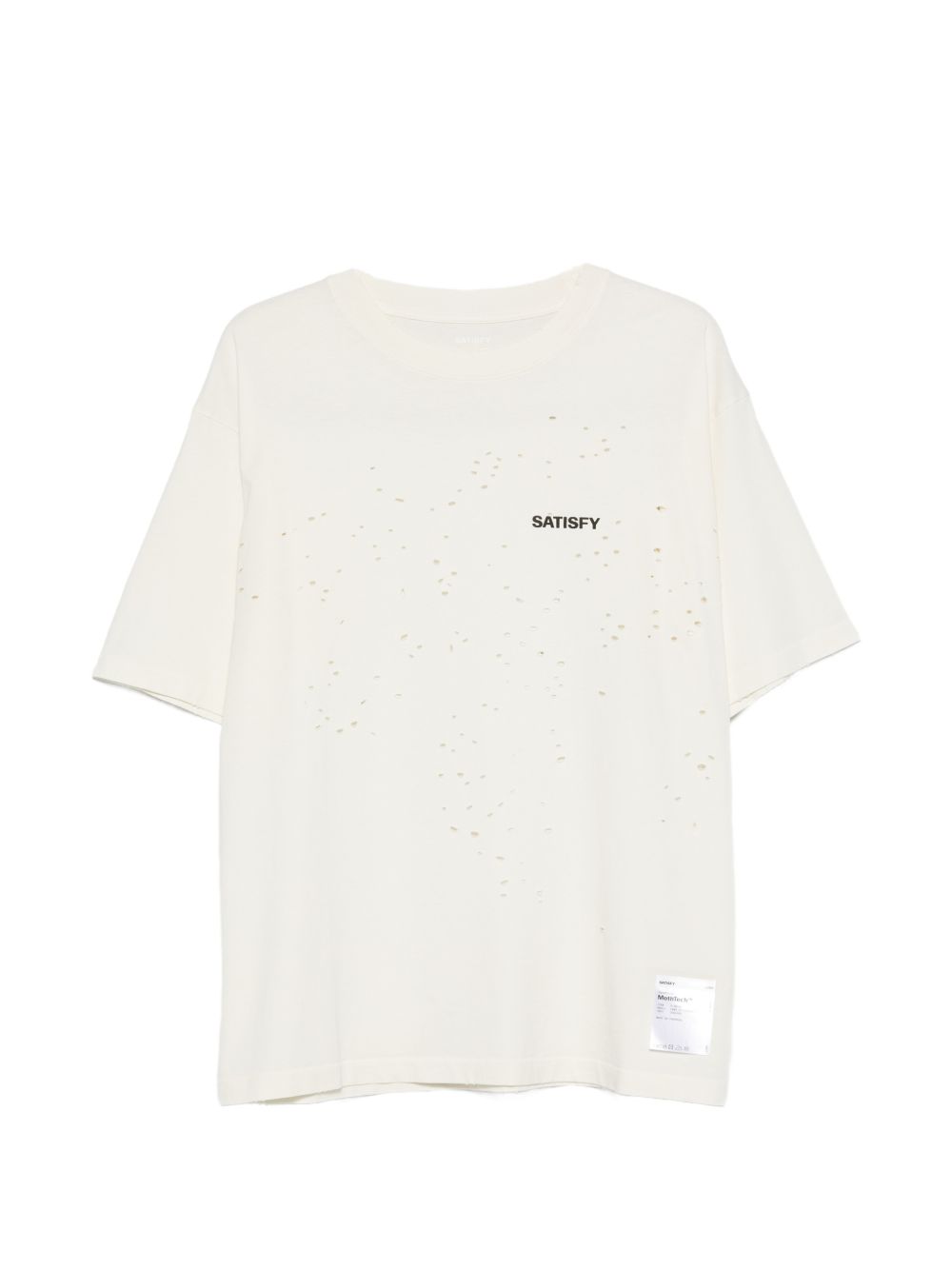 T-shirt girocollo in bianco Satisfy - unisex 