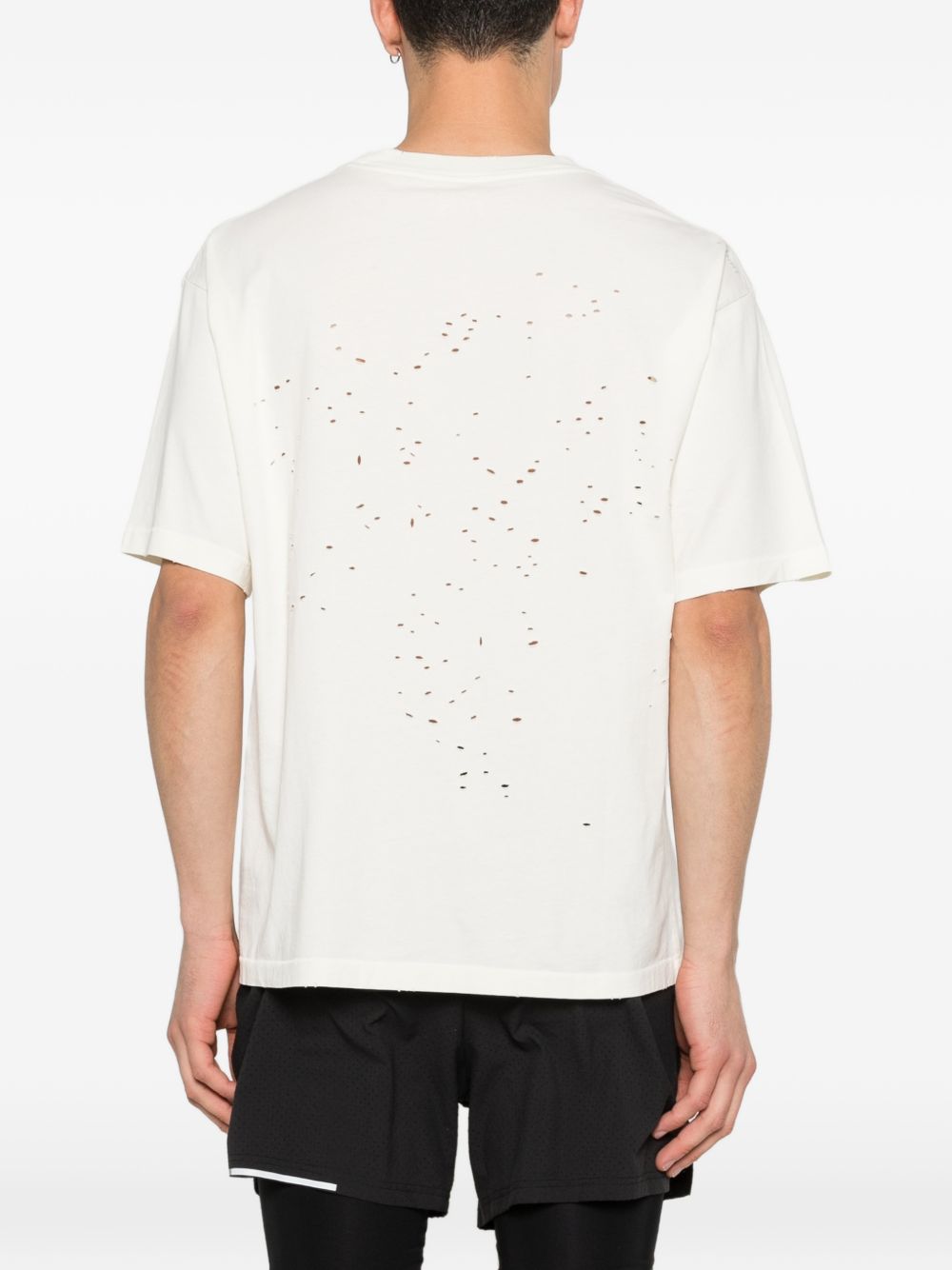 T-shirt girocollo in bianco Satisfy - unisex 