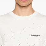 T-shirt girocollo in bianco Satisfy - unisex 