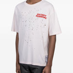 T-shirt con effetto vissuto in bianco Satisfy - unisex 