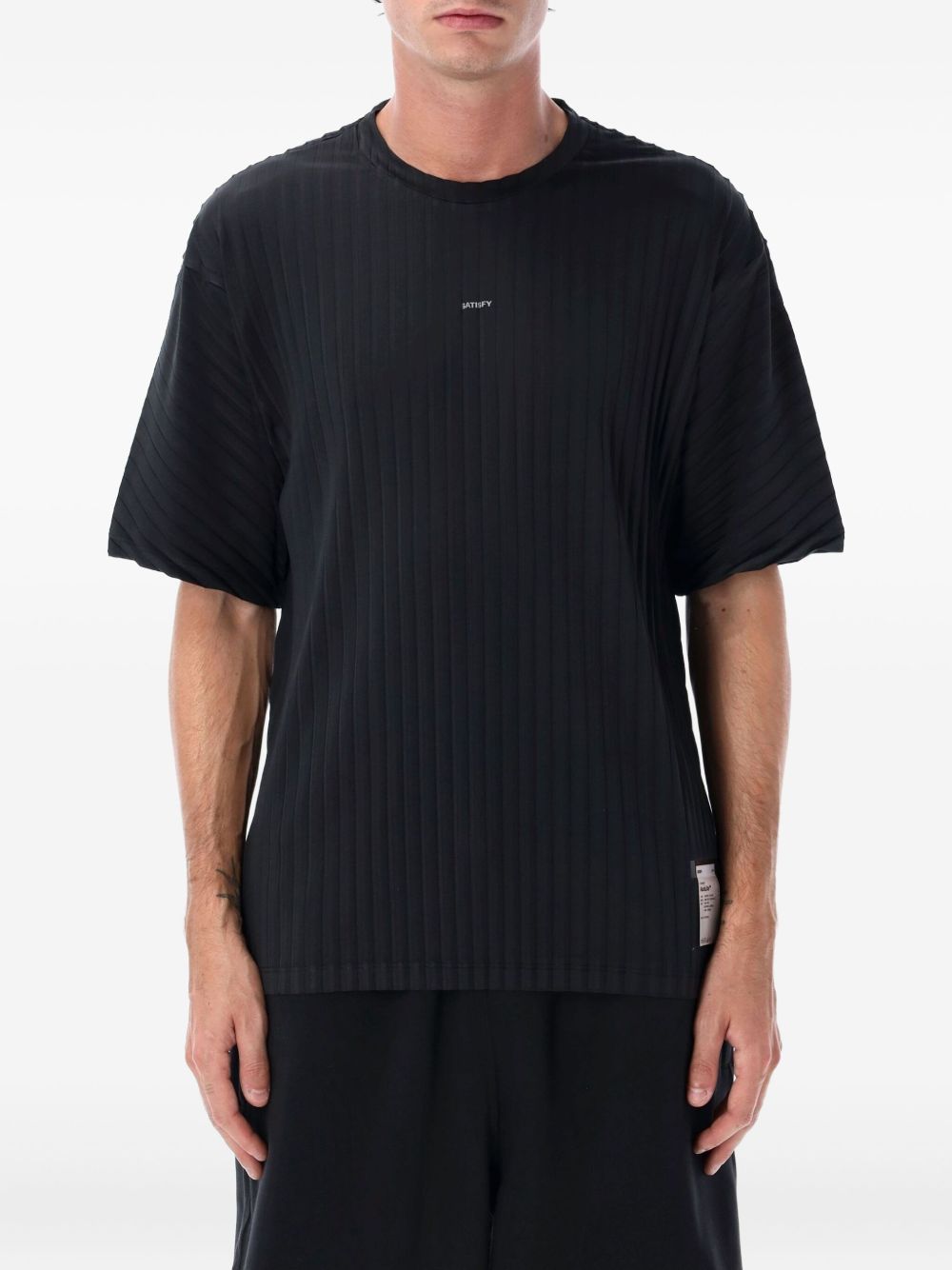 T-shirt con logo in nero Satisfy - unisex 