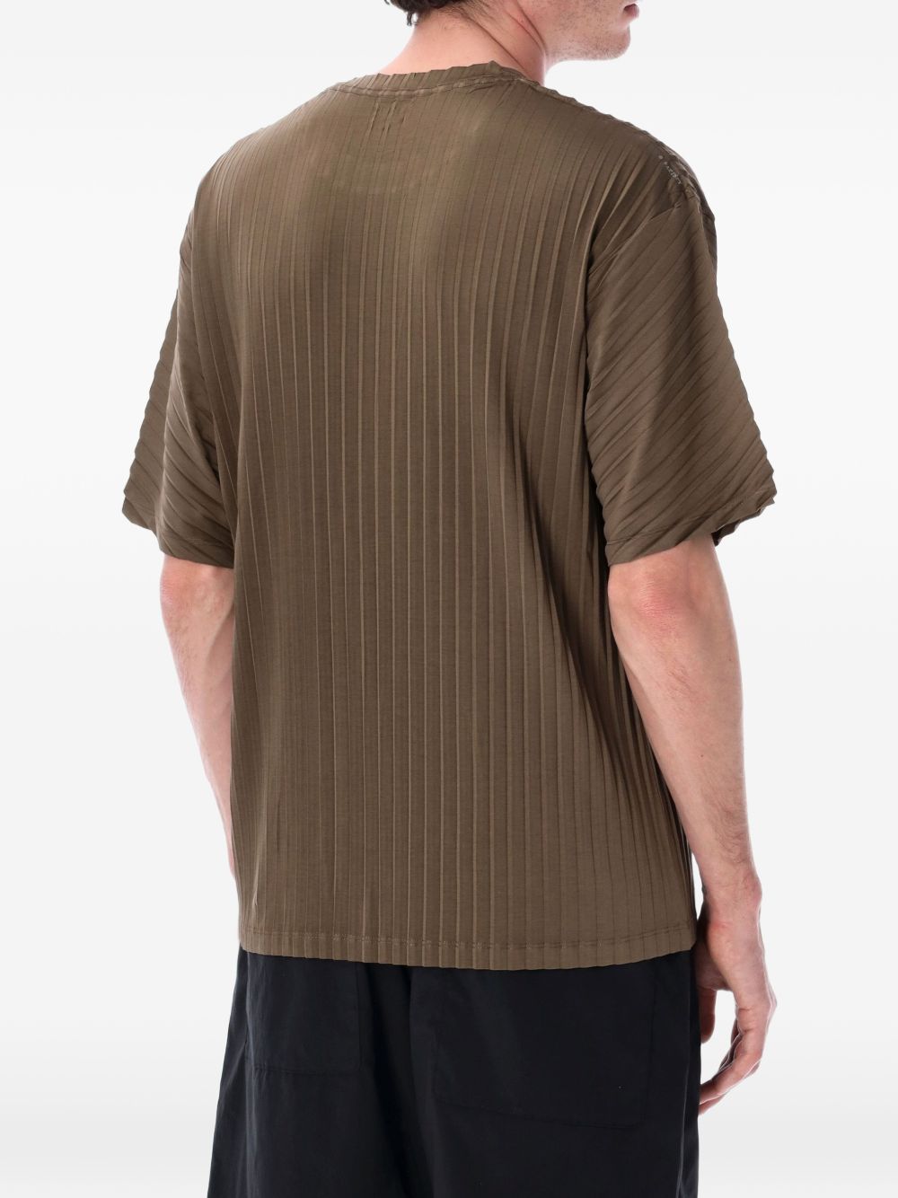 T-shirt AuraLite™ plissettata in verde Satisfy - unisex 