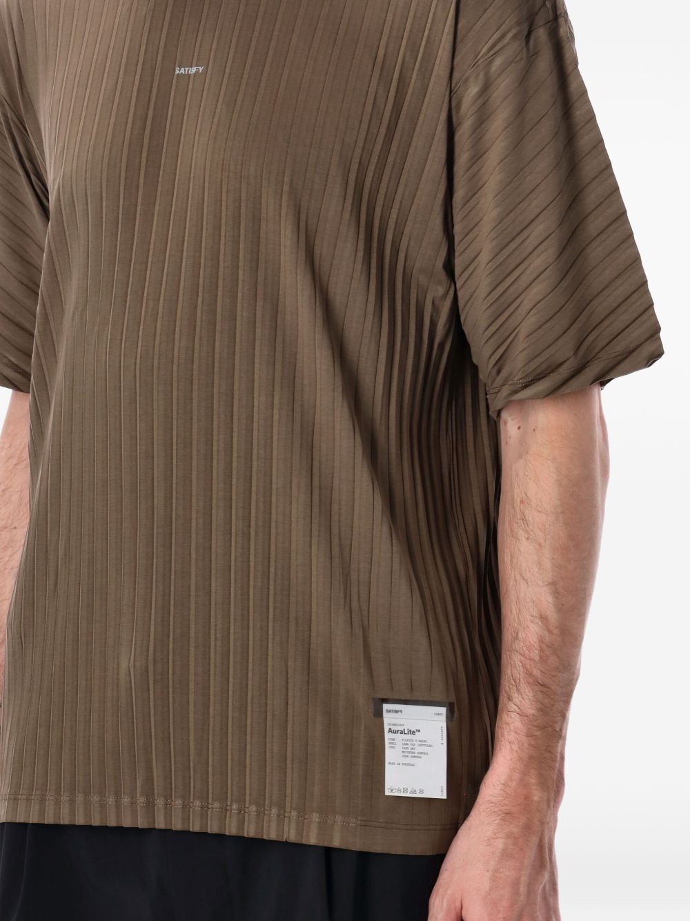T-shirt AuraLite™ plissettata in verde Satisfy - unisex 