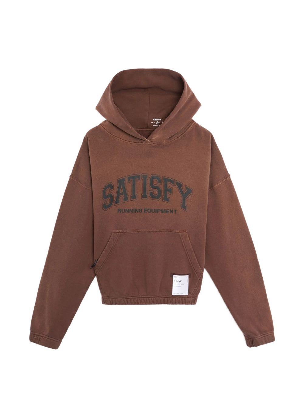 Felpa con stampa del logo in marrone Satisfy - unisex 