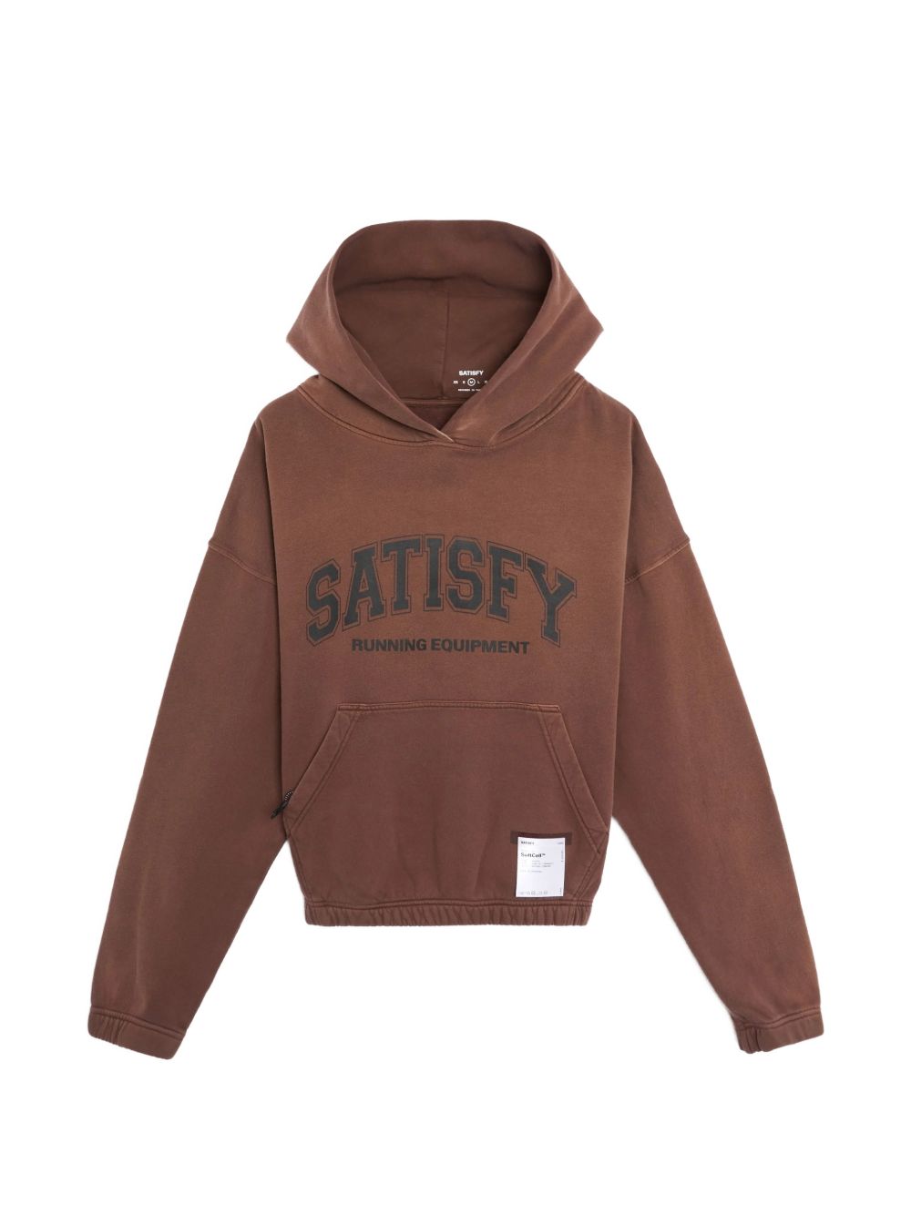 Felpa con stampa del logo in marrone Satisfy - unisex 