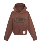 Felpa con stampa del logo in marrone Satisfy - unisex 