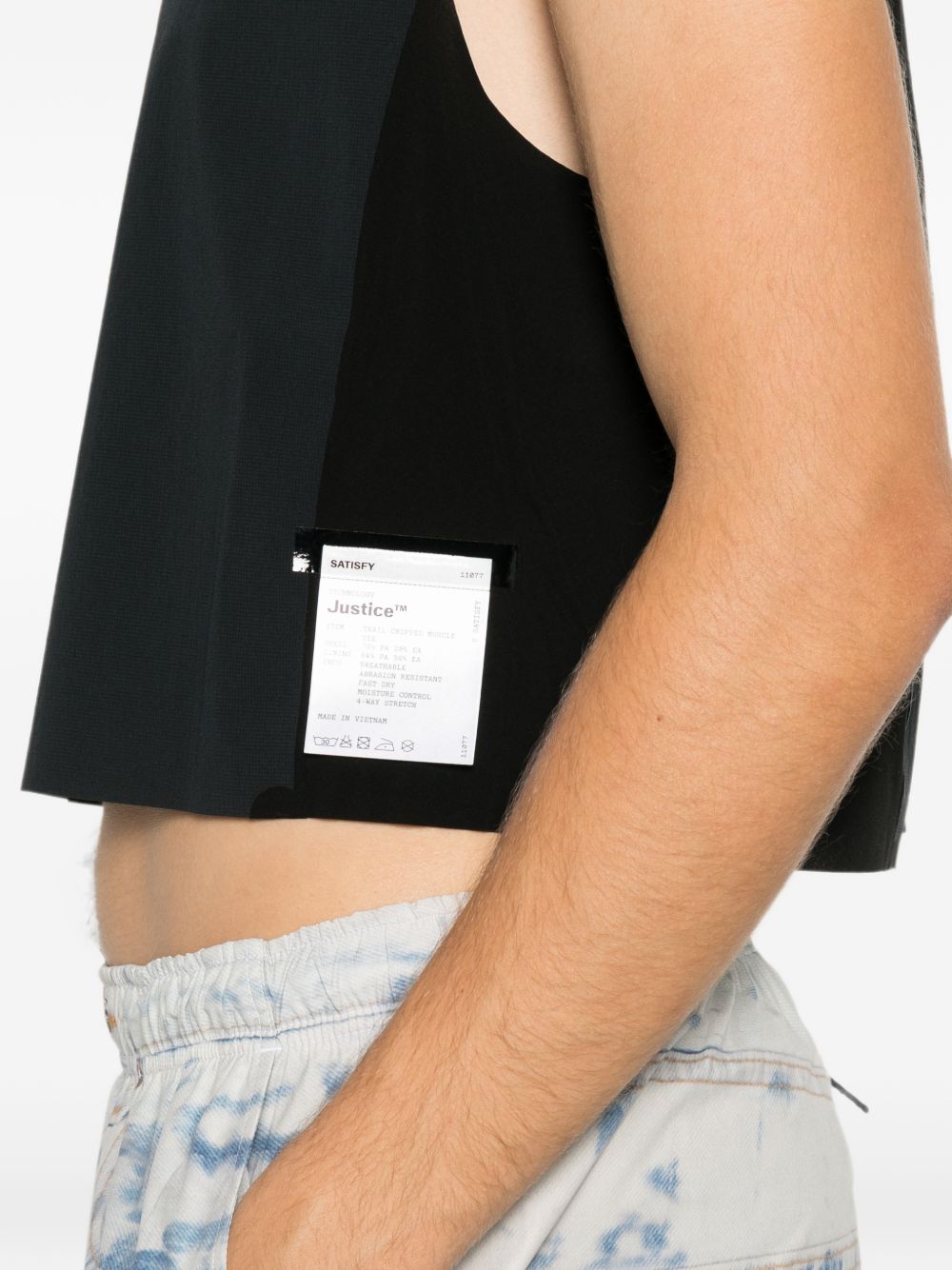 Canotta con logo in nero 