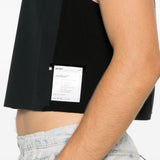 Canotta con logo in nero 